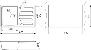 Мойка кухонная Granula GR-8601 алюминиум