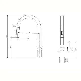 Смеситель для кухни Reflexion Lago RX9904BL оружейная сталь