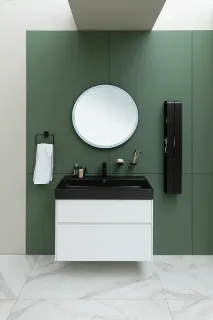 Полка Aquanet Магнум 326457 100 см чёрный матовый