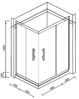 Душевой уголок Parly с поддоном 120x80см чёрный ZQ121B-R