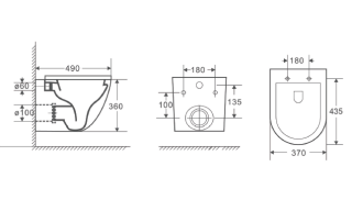 Унитаз подвесной DQ Matrix DT1396016 безободковый белый
