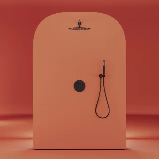 Душевая система Sancos Link SC3005MB с термостатом чёрный матовый