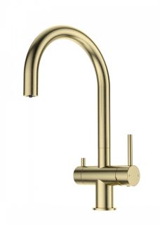 Смеситель для кухни Wonzon & Woghand WW-3211-BG c подключением фильтра брашированное золото