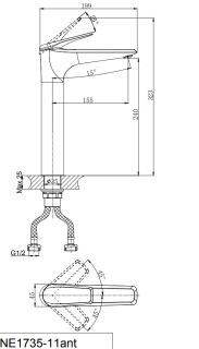 Смеситель для умывальника RUSH Nevis (NE1735-11brоnze )