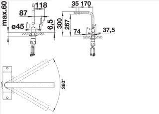 Смеситель Blanco Fontas II Silgranit черный матовый  526670