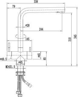 Смеситель для кухни ZORG Inox SZR-2020 BR/ GRAFIT