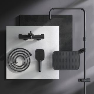 Душевая стойка с термостатом Am.Pm Func F078F522 чёрный