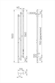 Полотенцесушитель электрический Indigo Sky PRO LSKPRE150-17WMRt 150x17 см белый матовый