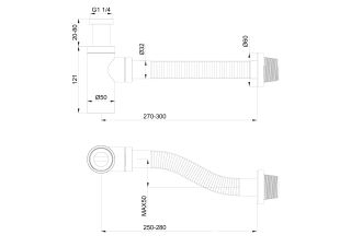 Сифон для раковины Wonzon & Woghand WW-88SS101-MB чёрный матовый