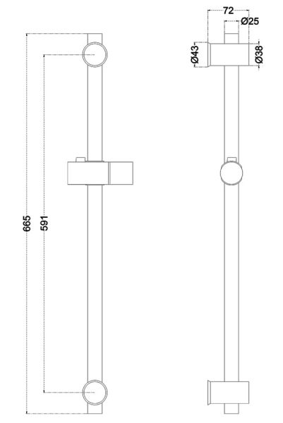 Душевая штанга Melana Tondo MELANA-610106 сатин