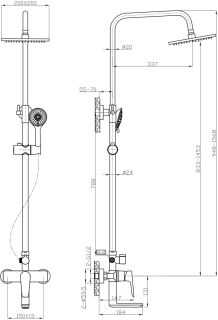 Душевая система Agger Brilliant A0393300 смеситель с изливом, хром