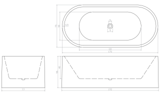 Акриловая ванна Cerutti SPA Cezares CT9330 отдельностоящая 170x75см