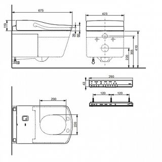 Электронная крышка-биде TOTO Neorest TCF996RWG#NW1 с дистанционным управлением белый