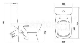 Унитаз-компакт напольный  Santek Нео Лайт 1WH302409 белый