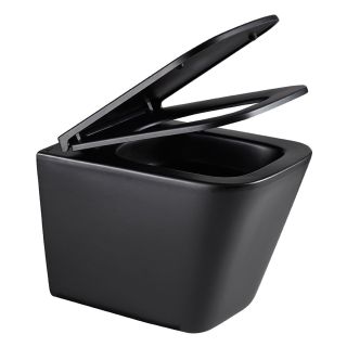 Подвесной унитаз Lemark Florex 9612002 безободковый с сиденьем микролифт чёрный матовый