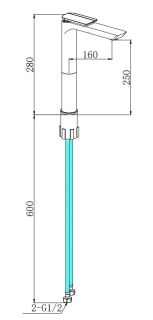 Смеситель для раковины Boch Mann Como BG XL BM9632 чёрный/золото