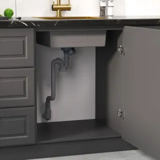 Мойка кухонная Reflexion Como 38-BL  RX2038BL оружейная сталь