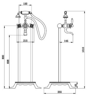 Напольный смеситель для ванны Boch Mann Vico G BM9653 золото
