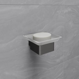 Мыльница Lemark Smooth Line 9746018 с держателем графит