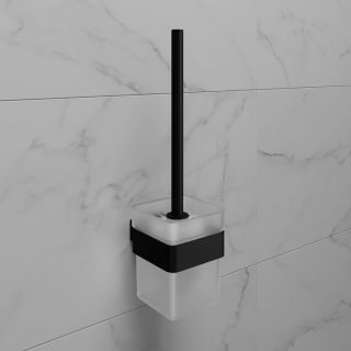 Ёршик для унитаза Lemark Smooth Line 9762020 с держателем чёрный матовый