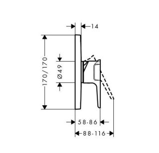 Смеситель для душа Hansgrohe Citterio E 36655000 хром