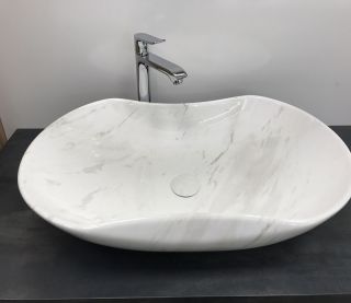 Раковина  CeramaLux 503H012 белая 66 см