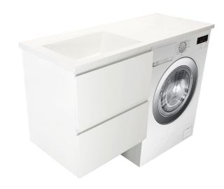 Подвесная тумба под раковину Эстет Dallas Luxe ФР-00002307 Л/П 100см два ящика белый