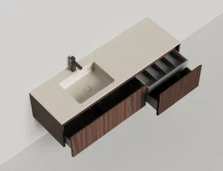 Подвесная тумба Salini Domino 27D216ON 160см шпон Onda Plus