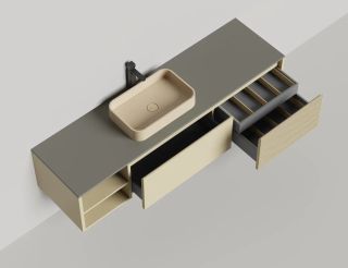 Подвесная тумба Salini Domino 27D118A 180см эмаль с открытой полкой