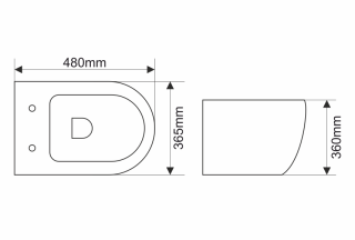 Подвесной унитаз Melana MLN-310302MB безободковый чёрный матовый