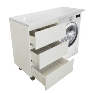 Напольная тумба под раковину Эстет Dallas Luxe ФР-00002269 Л/П 130см три ящика белый