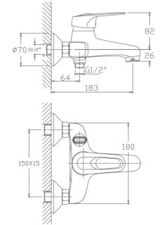 Смеситель для ванны Haiba HB3204 хром