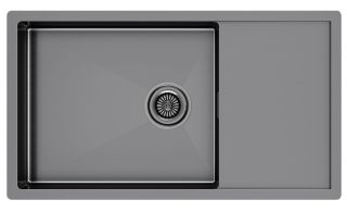 Мойка кухонная Paulmark Gerberg PM217844-GM воронёная сталь