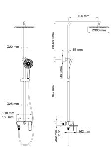 Душевая стойка Wonzon & Woghand Brilliant WW-88047079-CR хром