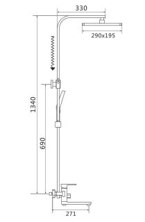 Душевая стойка Shevanik S7036H чёрный