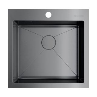 Мойка кухонная Omoikiri Akisame 51-GM  нерж.сталь/вороненая сталь