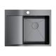 Мойка кухонная Omoikiri Akisame 65-GM-R нерж.сталь/вороненая сталь