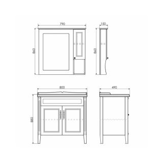 Comforty Зеркало-шкаф "Палермо-80" белый глянец
