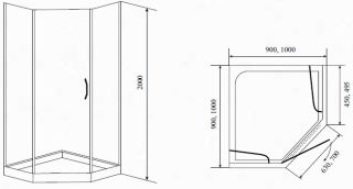 Timo душевой угол BY-839 прозр.(80*80*200)