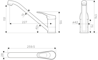 Смеситель для кухни Omoikiri Kado-WH