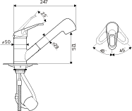 Смеситель для кухни Omoikiri Takayama-S