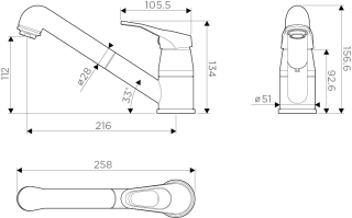 Смеситель для кухни Omoikiri Tateyama-S-BE