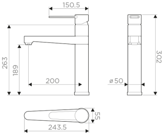 Смеситель для кухни Omoikiri Toyama