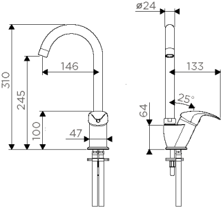 Смеситель для кухни Omoikiri Umi-BE