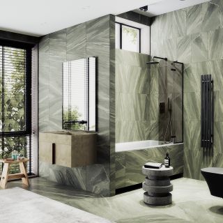 Шторка на ванну MaybahGlass MGV-657-6 69см чёрный