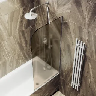 Шторка на ванну MaybahGlass MGV-125-5у 34см хром матовый