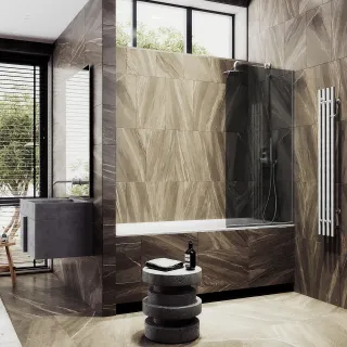 Шторка на ванну MaybahGlass MGV-146-5у 64см хром матовый