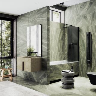 Шторка на ванну MaybahGlass MGV-774-6 50см чёрный