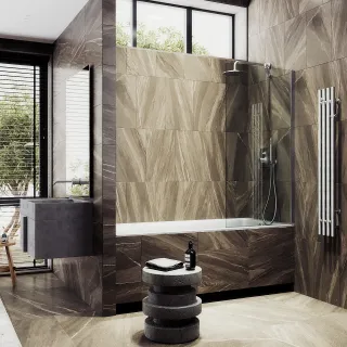 Шторка на ванну MaybahGlass MGV-61-5ш 50см хром матовый