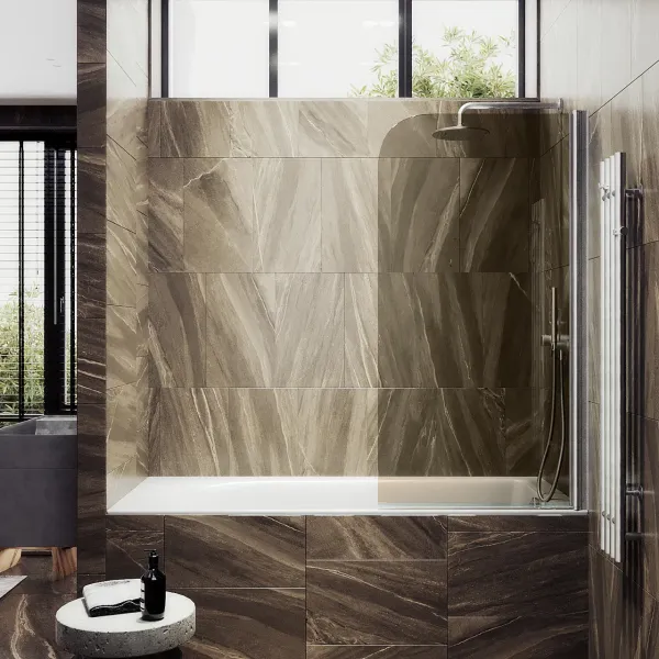 Шторка на ванну MaybahGlass MGV-622-5 80см хром матовый